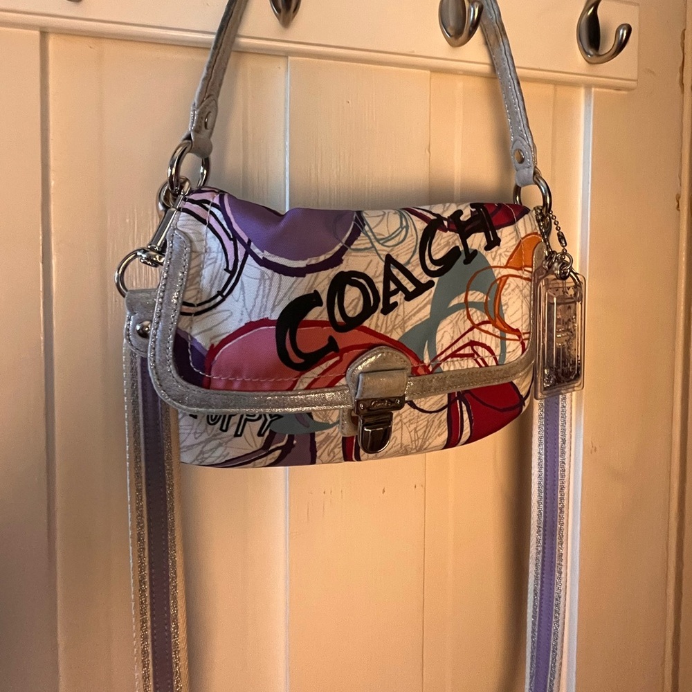 Coach Layla Poppy Metallic Hobo Crossbody - Picture 8 of 9